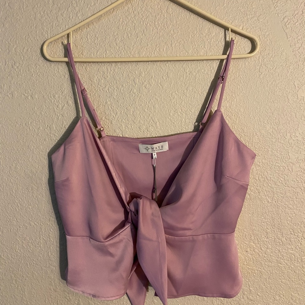 Women's Pink Tie-Front Top